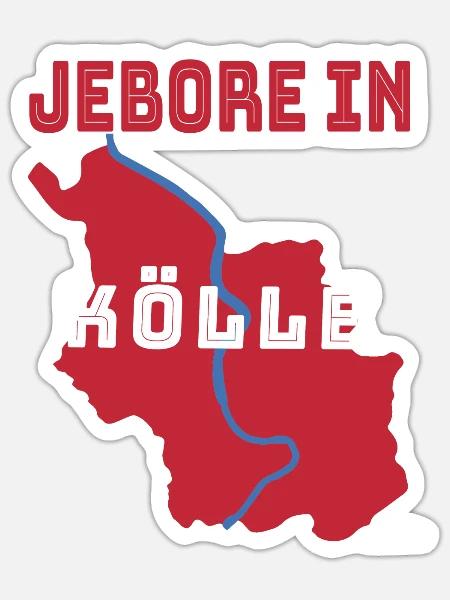 Jebore in Kölle Geboren in Köln Heimatliebe Kölsch - Sticker Größe S (10 x 10 cm) - Mattweiß