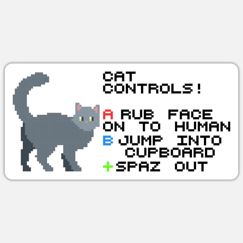 Cat Controls Pixel Sticker Größe S (10 x 10 cm)