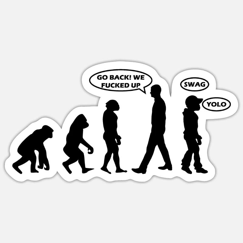Swag Evolution - Sticker taille S (10 x 10 cm) - blanc mat