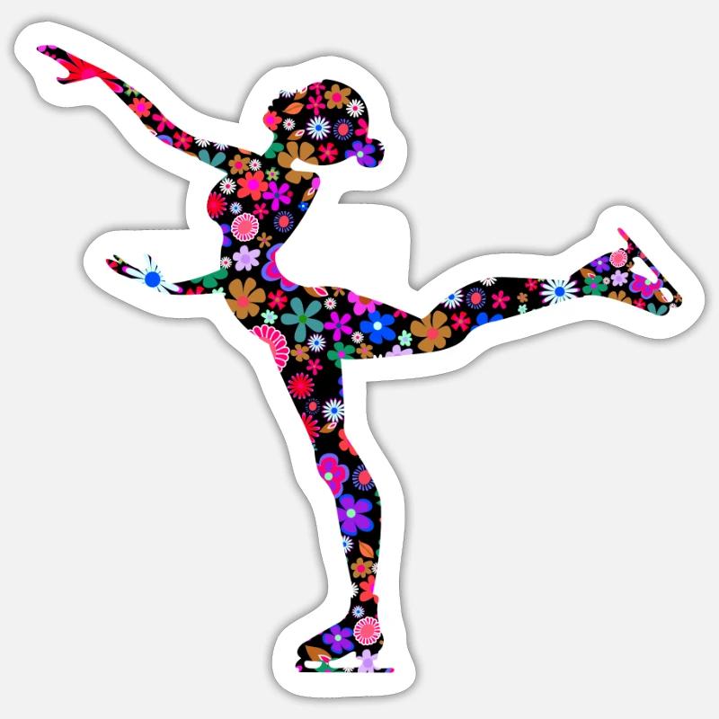 Eiskunstlauf Eislaufen Trainer Mädchen Sticker Größe S (10 x 10 cm)