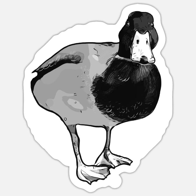 Canard canard - Sticker taille S (10 x 10 cm) - blanc mat