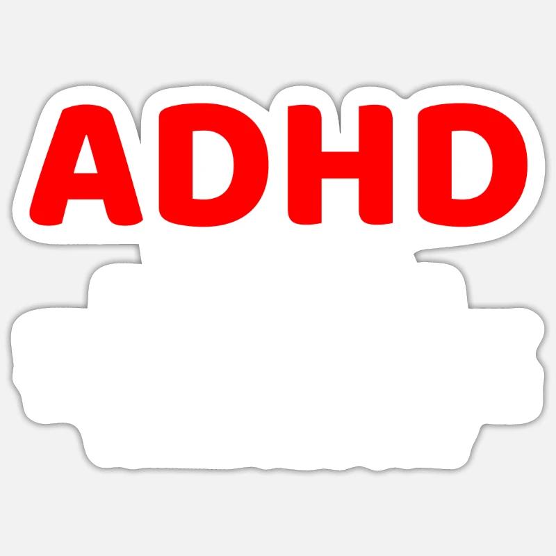 Morsom ADHD -bevissthet - Klistremerke størrelse S (10 x 10 cm) - matt hvit