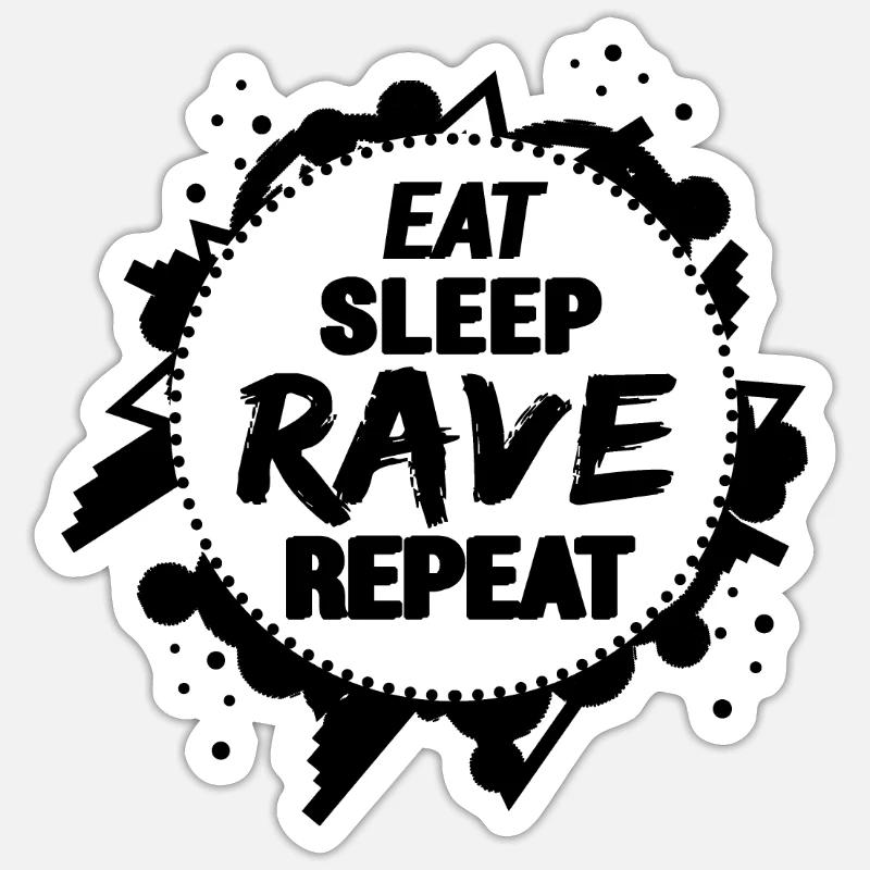 Rave - Sticker taille S (10 x 10 cm) - blanc mat