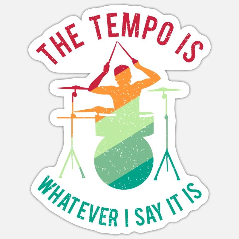 Drums Gift Drummer Percussion - Sticker size S (10 x 10 cm) - white matte