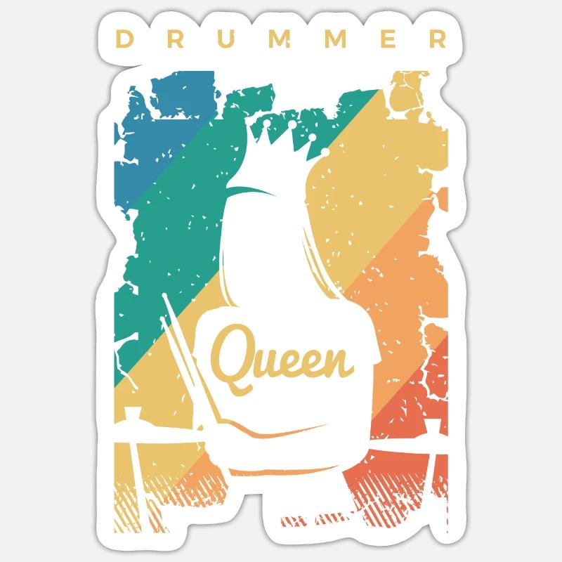 Batterie Percussion Percussion - Sticker taille S (10 x 10 cm) - blanc mat