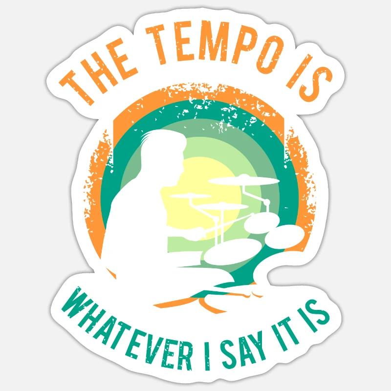 Drums Gift Drummer Percussion - Sticker size S (10 x 10 cm) - white matte
