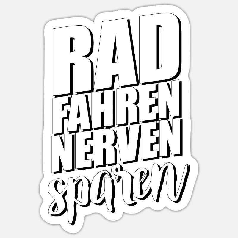 Fahrrad - Sticker Größe S (10 x 10 cm) - Mattweiß