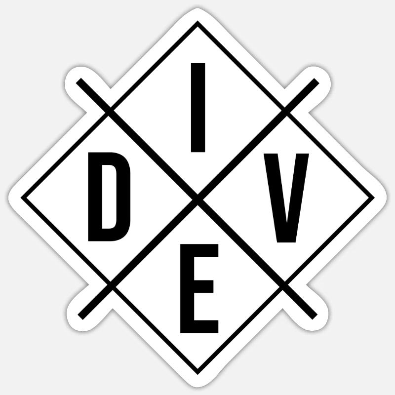 Dive Diving - Sticker size S (10 x 10 cm) - white matte