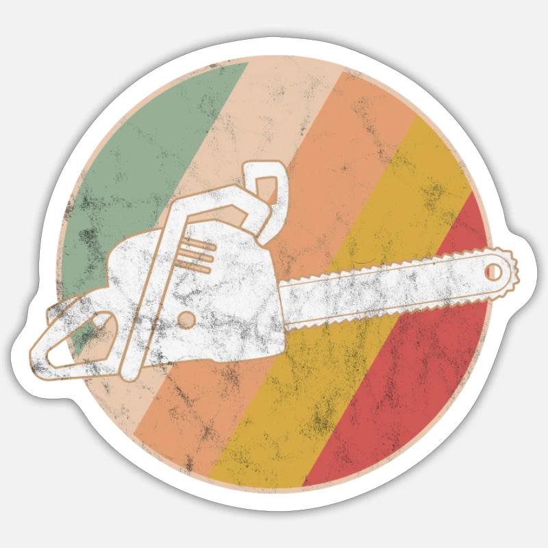 Tronçonneuse tronçonneuse Rétro tronçonneuse - Sticker taille S (10 x 10 cm) - blanc mat