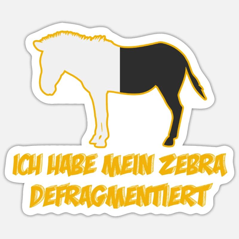 Zebra Defragmentiert Informatiker Sticker Größe S (10 x 10 cm)