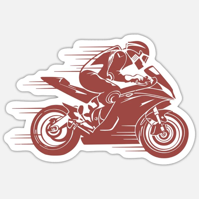 motorcycle - Sticker size S (10 x 10 cm) - white matte