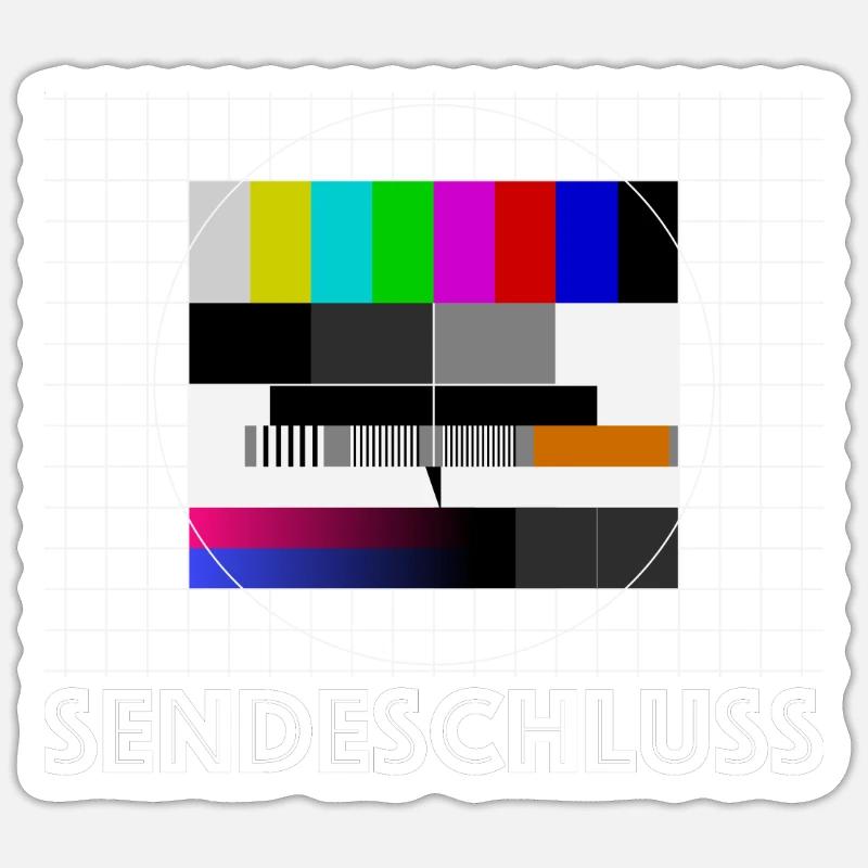 Testbild - Sendeschluss Sticker Größe S (10 x 10 cm)