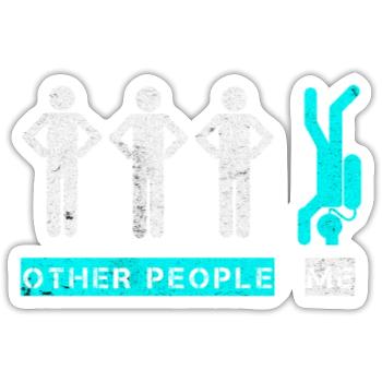 Diving Dive Diver ScubaDiving Cadeau de sports nautiques - Sticker taille S (10 x 10 cm) - blanc mat - Devant