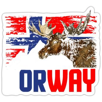 Norwegen Elch - Sticker Größe S (10 x 10 cm) - Mattweiß - Vorne