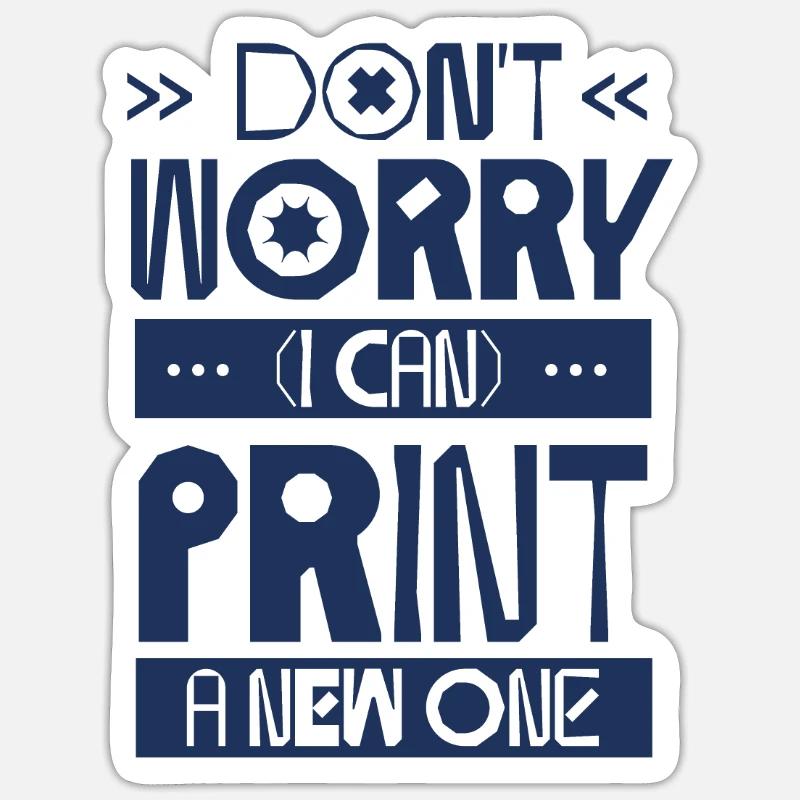 3D Printing Printer 3D - Sticker size S (10 x 10 cm) - white matte