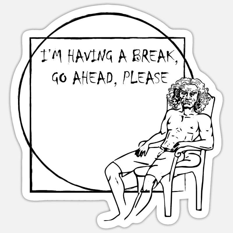 Vitruvian Man Pause - Sticker size S (10 x 10 cm) - white matte