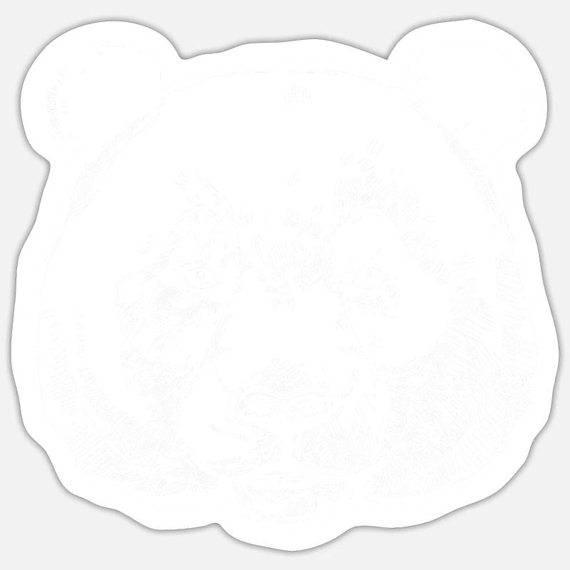 Ours panda - Sticker taille S (10 x 10 cm) - blanc mat