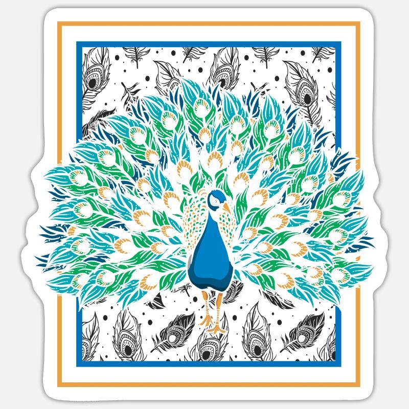 Peacock Sticker size S (10 x 10 cm)