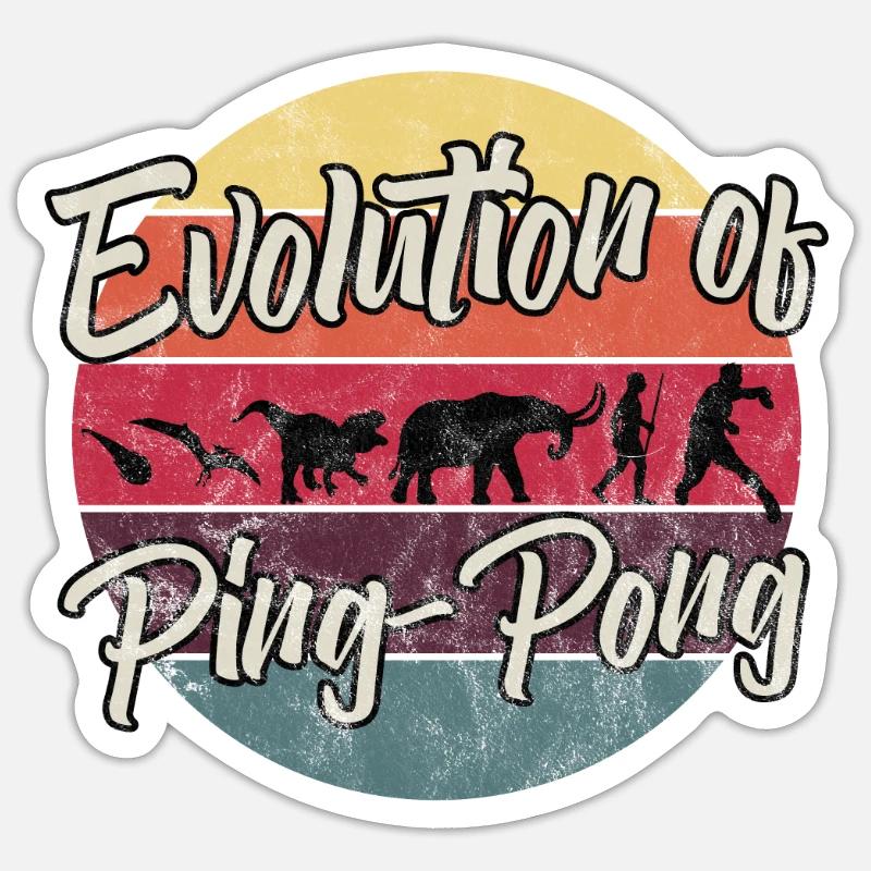 Table Tennis Ping Pong Player Evolution Funny Sticker size S (10 x 10 cm)