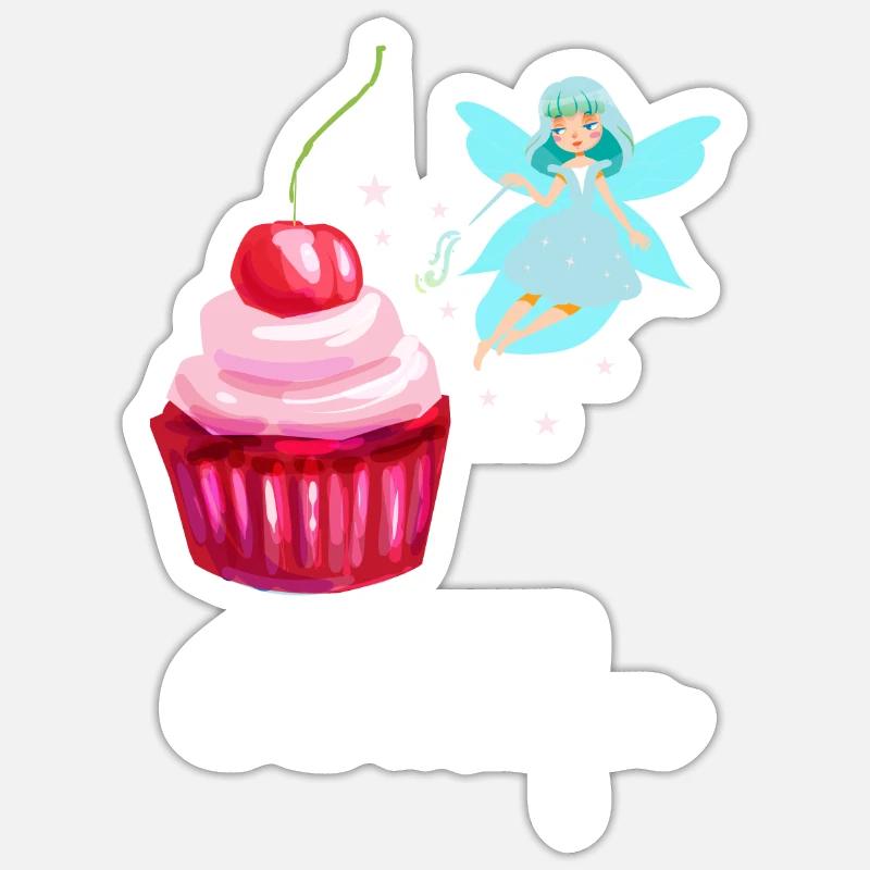 Backfee Backen Bäcker Kuchen Cupcake Fee Törtchen Sticker Größe S (10 x 10 cm)