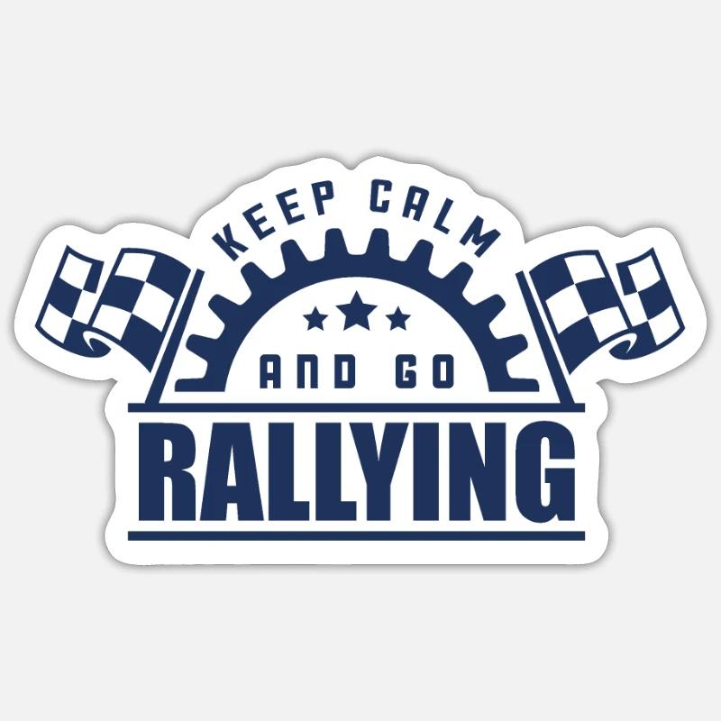 Rallye - Sticker taille S (10 x 10 cm) - blanc mat