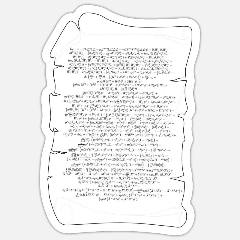 Higgs Boson Langrangesche Formule Modèle Standard - Sticker taille S (10 x 10 cm) - blanc mat
