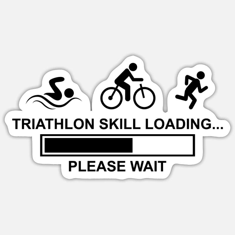 Triathlon skill loading... please wait - Sticker Größe S (10 x 10 cm) - Mattweiß
