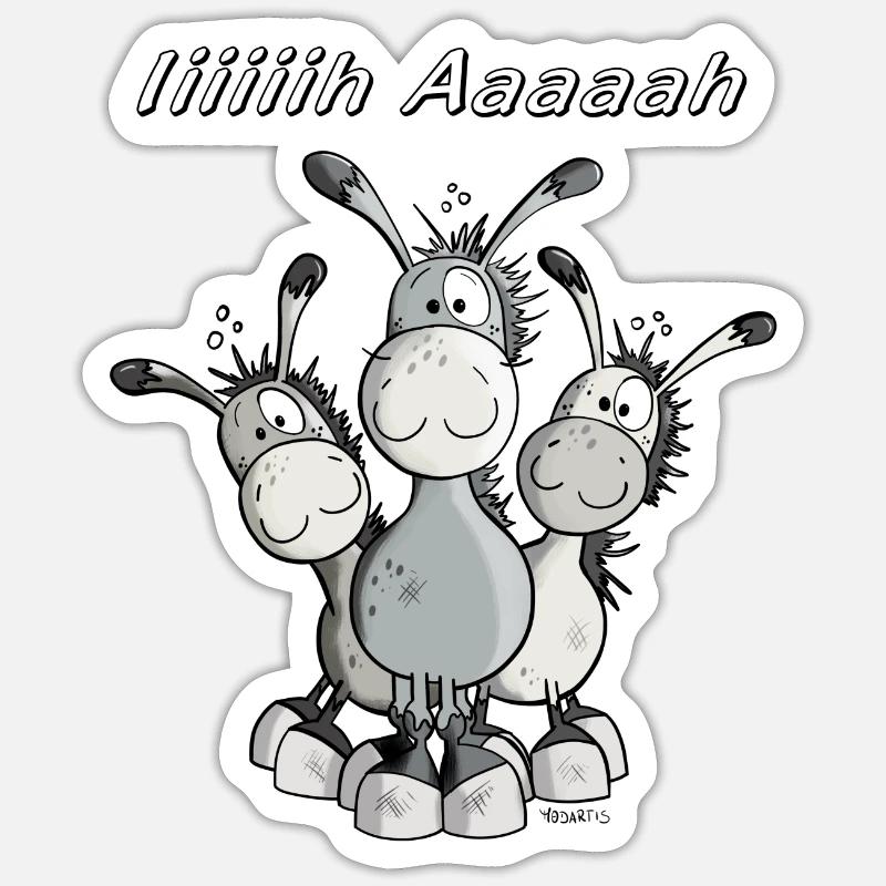 Three Donkeys Sticker size S (10 x 10 cm)