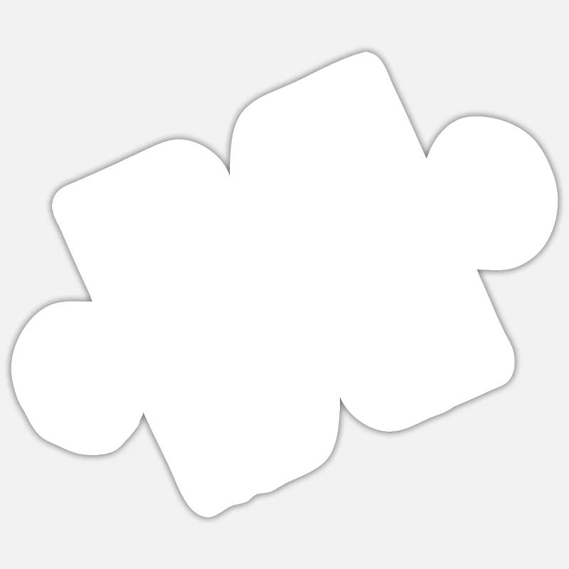 Puzzel - Sticker Größe S (10 x 10 cm) - Mattweiß