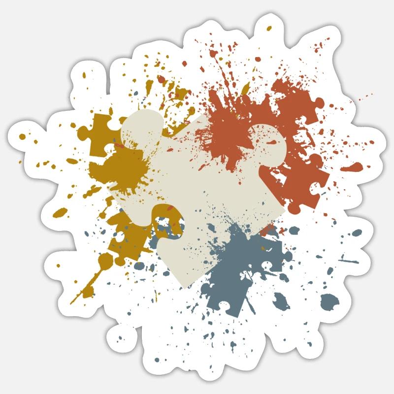 Puzzles - Sticker size S (10 x 10 cm) - white matte