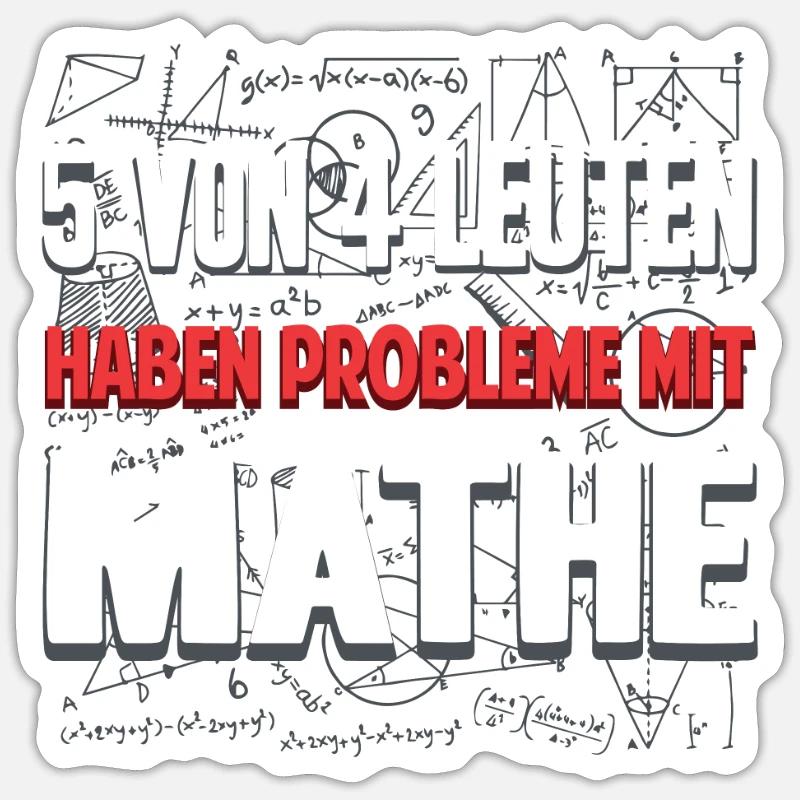 Étudiant mathématicien - Sticker taille S (10 x 10 cm) - blanc mat
