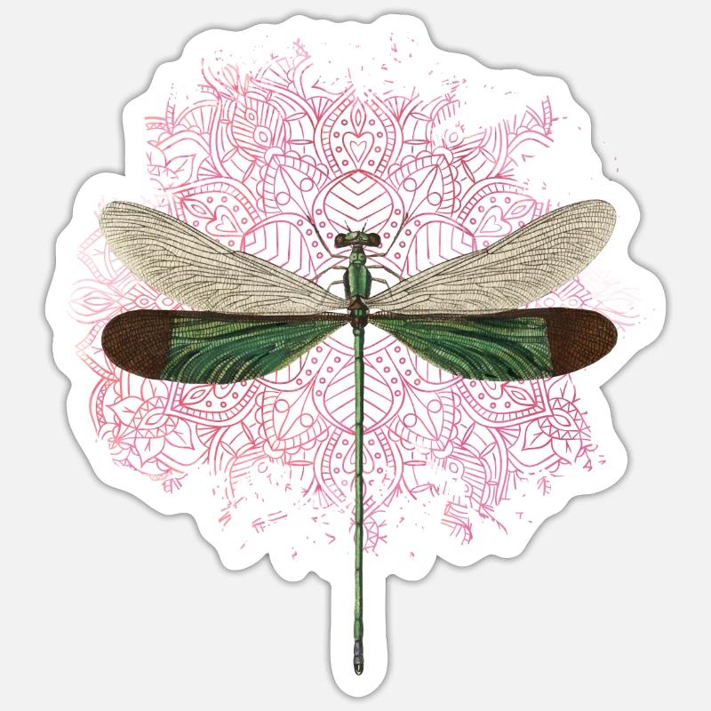 Libelle - Sticker Größe S (10 x 10 cm) - Mattweiß