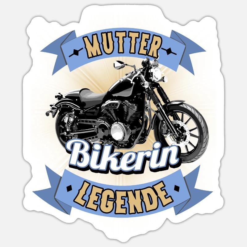 Bikerin Mutter Motorräder - Sticker Größe S (10 x 10 cm) - Mattweiß