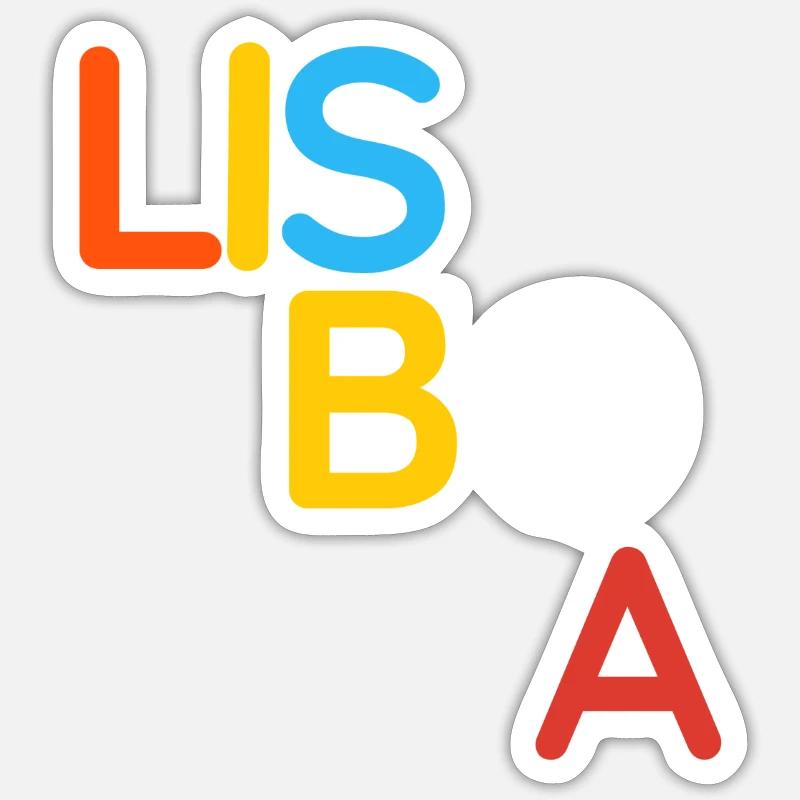 Lisbonne - Sticker taille S (10 x 10 cm) - blanc mat