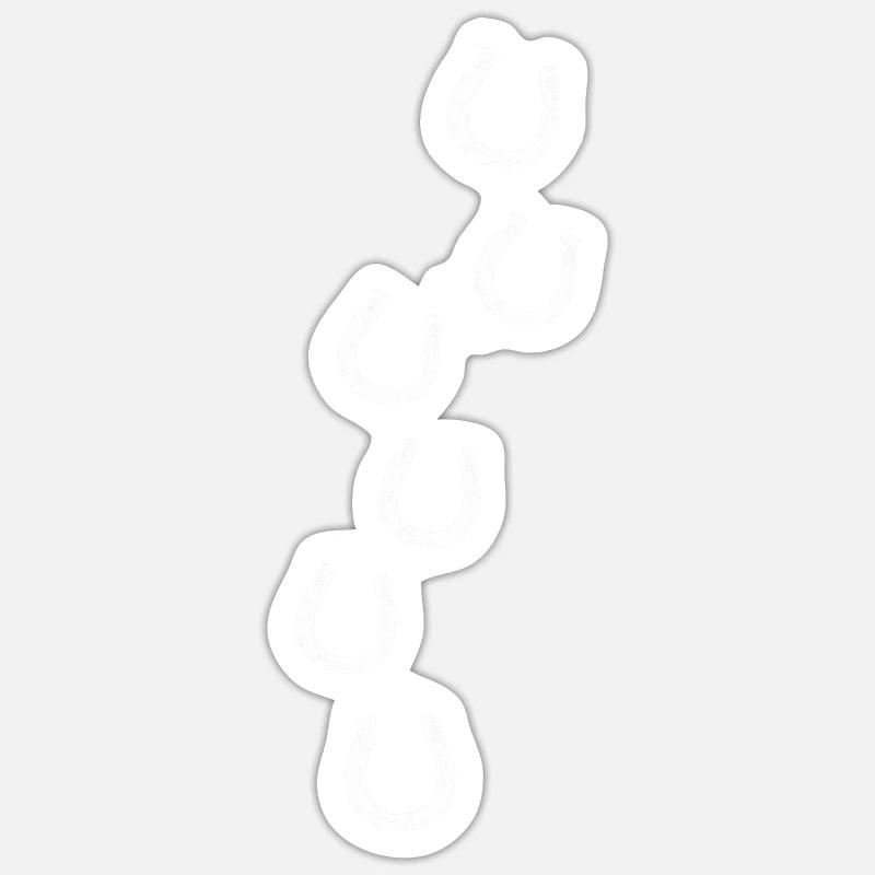Pferd Glücksbringer - Sticker Größe S (10 x 10 cm) - Mattweiß