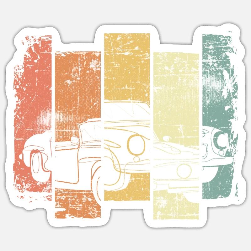 Oldtimer Convertible - Sticker size S (10 x 10 cm) - white matte