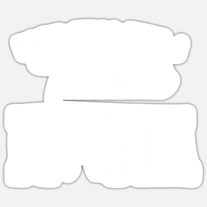 Caniche cadeau mère - Sticker taille S (10 x 10 cm) - blanc mat