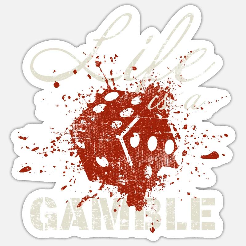 Casino - Sticker taille S (10 x 10 cm) - blanc mat