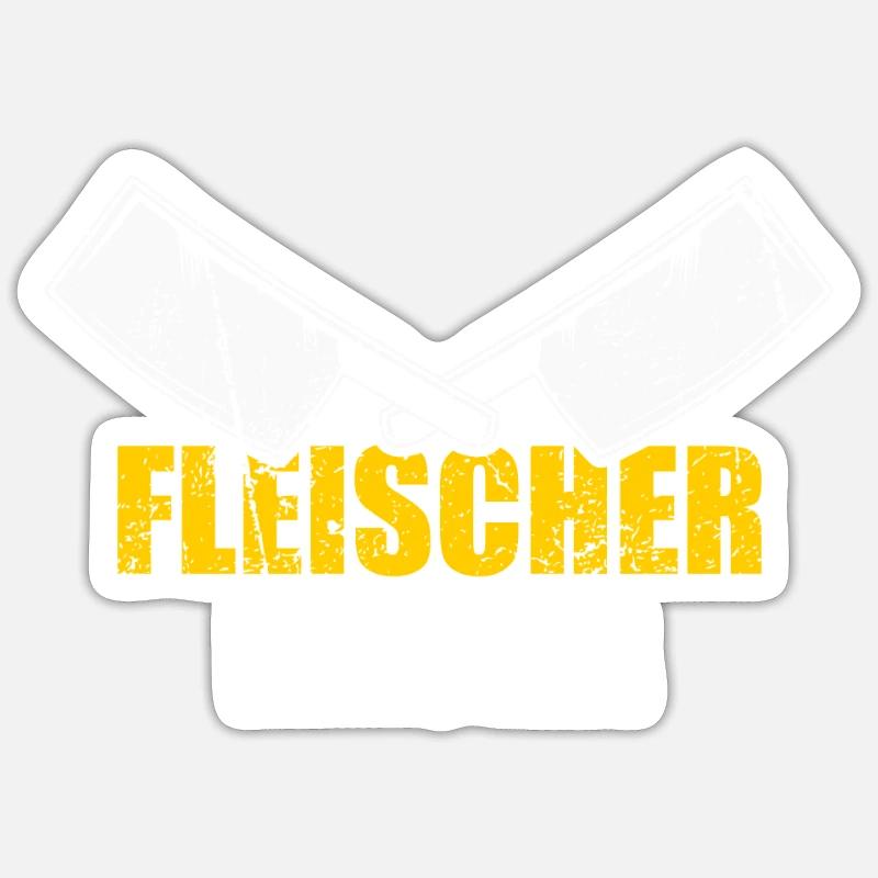 Cooler Fleischer Meister Hackbeil Sticker Größe S (10 x 10 cm)