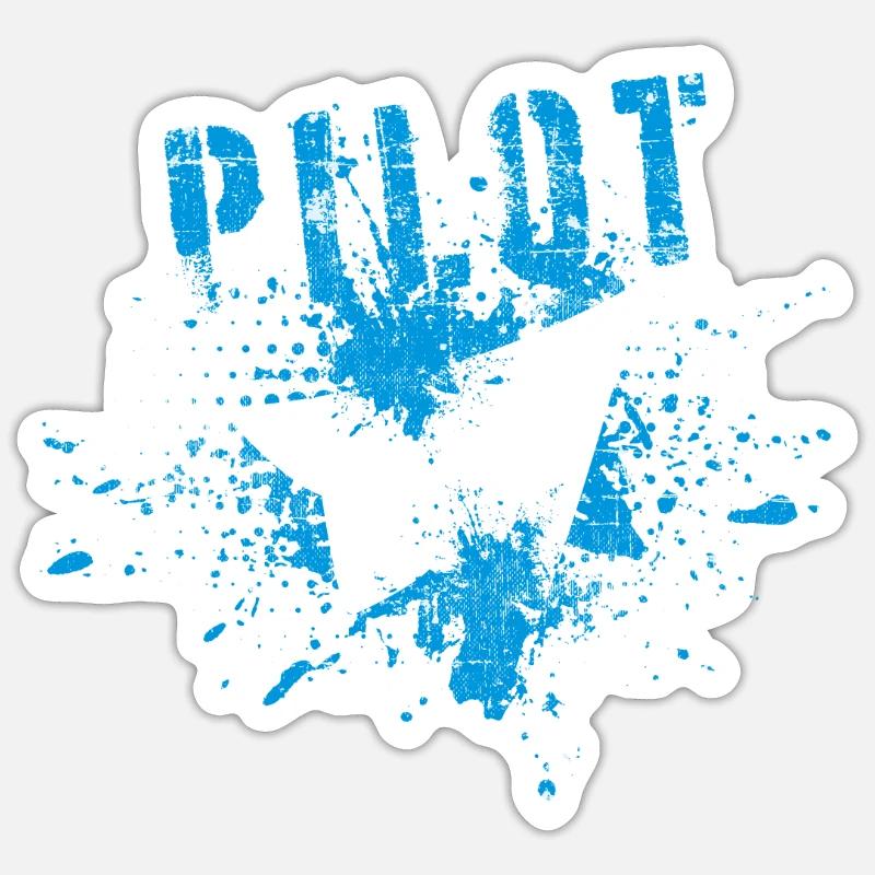 Pilot - Sticker Größe S (10 x 10 cm) - Mattweiß