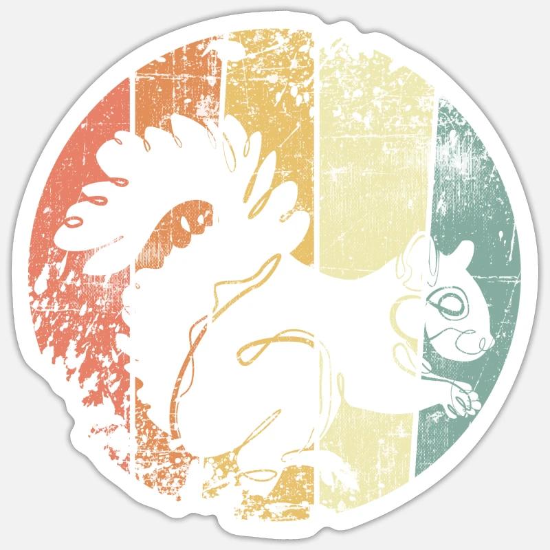 Écureuil - Sticker taille S (10 x 10 cm) - blanc mat