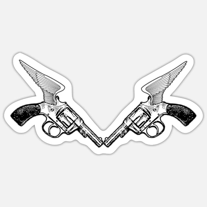 Dual turret wing graphics - Sticker size S (10 x 10 cm) - white matte