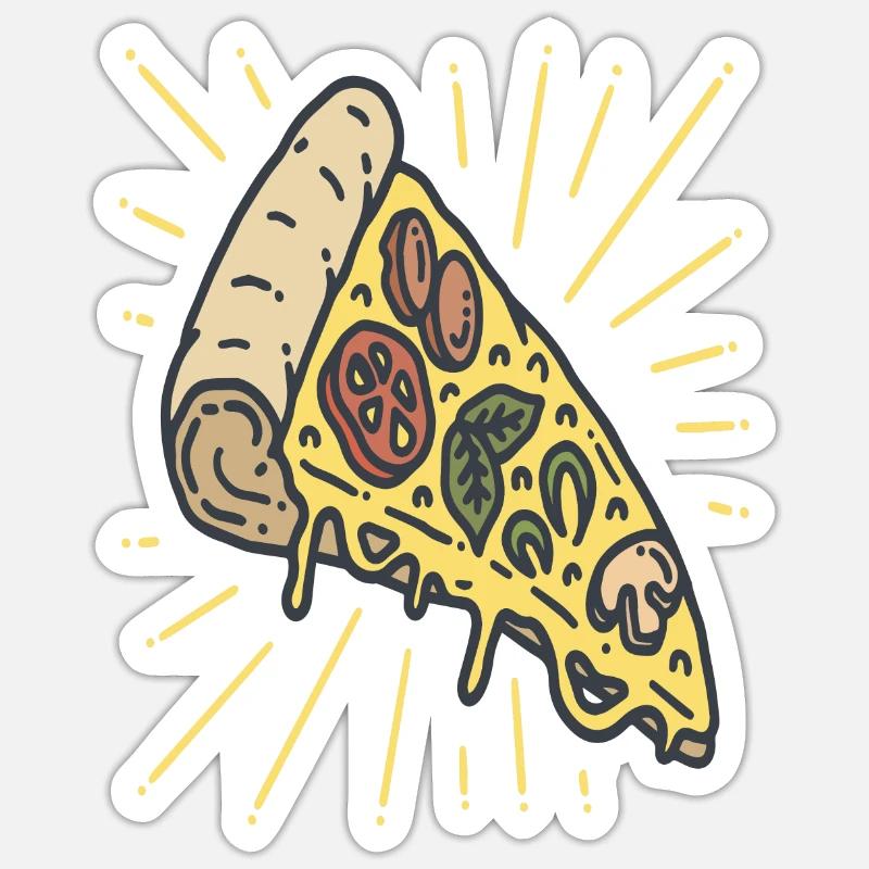 Pizza Pizza - Sticker taille S (10 x 10 cm) - blanc mat