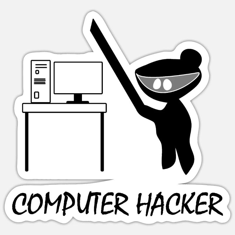Hackers - Sticker taille S (10 x 10 cm) - blanc mat