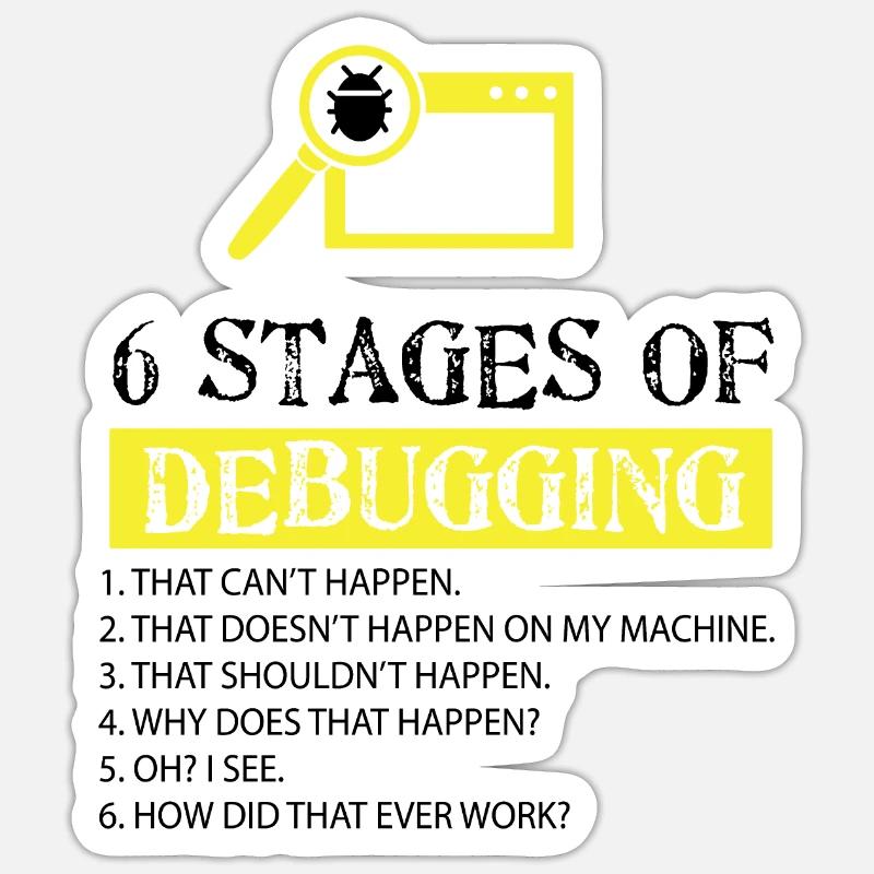 Debugger - Sticker Größe S (10 x 10 cm) - Mattweiß