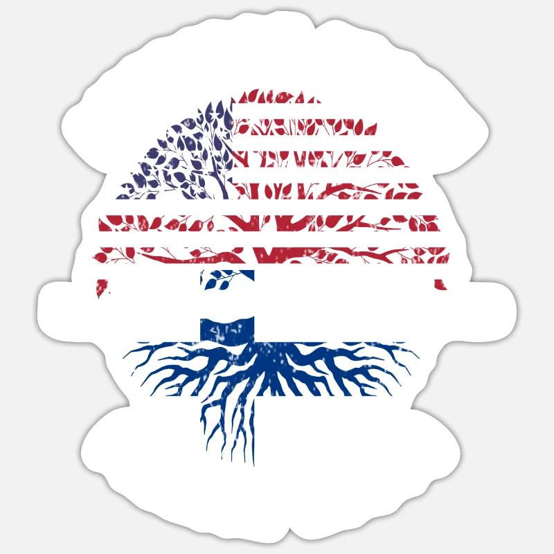 Cadeau drapeau de la Finlande - Sticker taille S (10 x 10 cm) - blanc mat