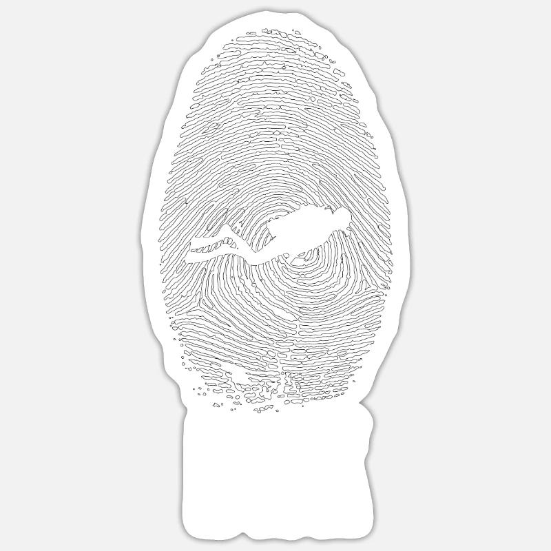 Plongeur cadeau de Noël - Sticker taille S (10 x 10 cm) - blanc mat