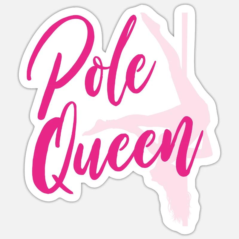 Pole Dance Queen - Sticker taille S (10 x 10 cm) - blanc mat
