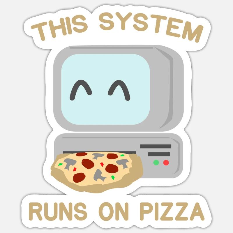 Computer Pizza - Sticker size S (10 x 10 cm) - white matte