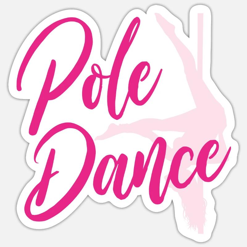 Pole Dance - Sticker Größe S (10 x 10 cm) - Mattweiß